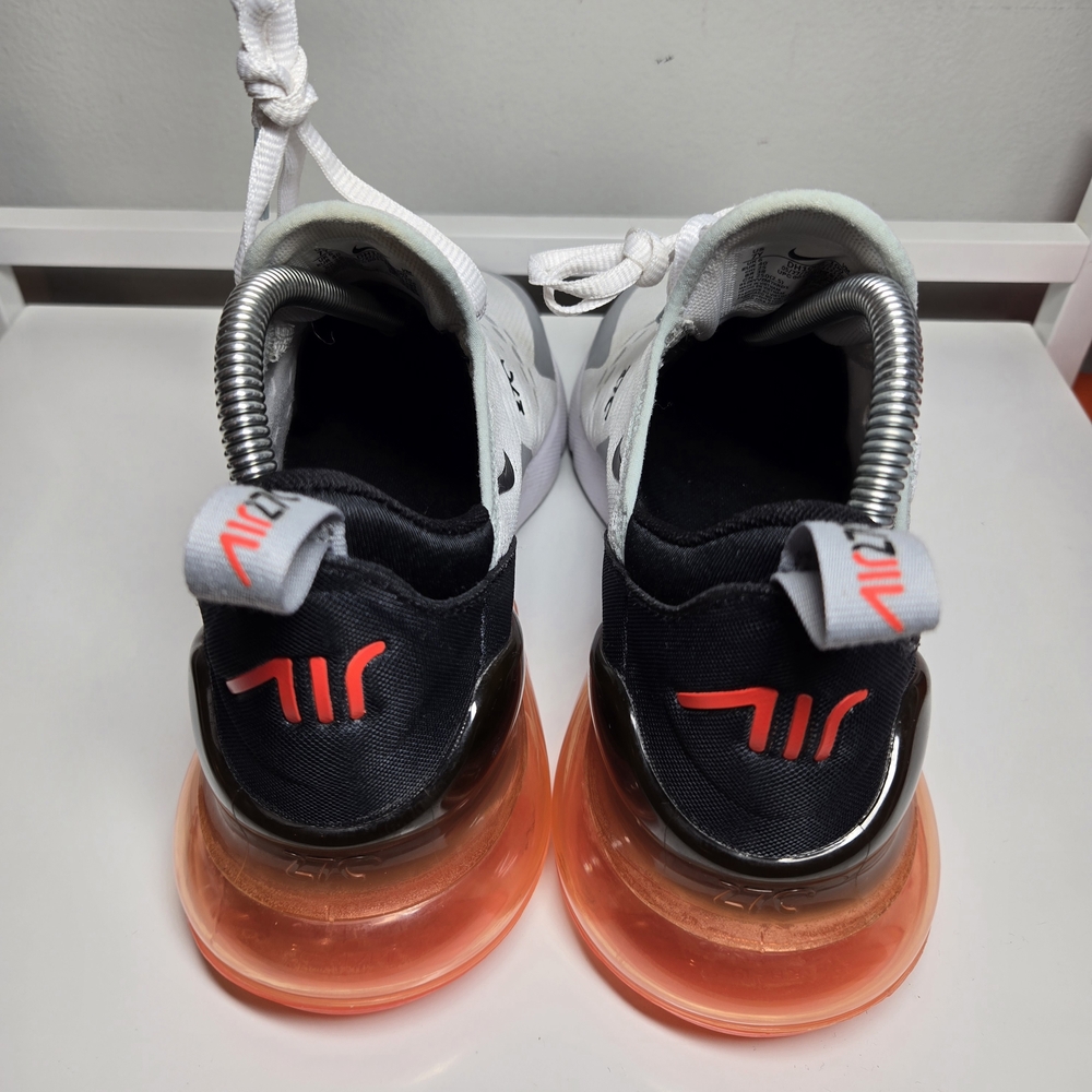 Nike Air Max 270 Women’s Sneakers — White, Gray, Black, Orange Accents - Picture 8 of 13